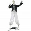 Haunted Hill Farm Life-Size Talking Skeleton Groom Prop with Flashing Eyes, Indoor/Outdoor Halloween Decor, Bones