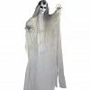 Haunted Hill Farm Life-Size Animatronic Bride, Indoor/Outdoor Halloween Decor, Red Flashing Eyes, Poseable