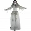 Haunted Hill Farm Life Size Animatronic Bride, Indoor/Outdoor Halloween Decor, Eyes Light Up Red, Poseable