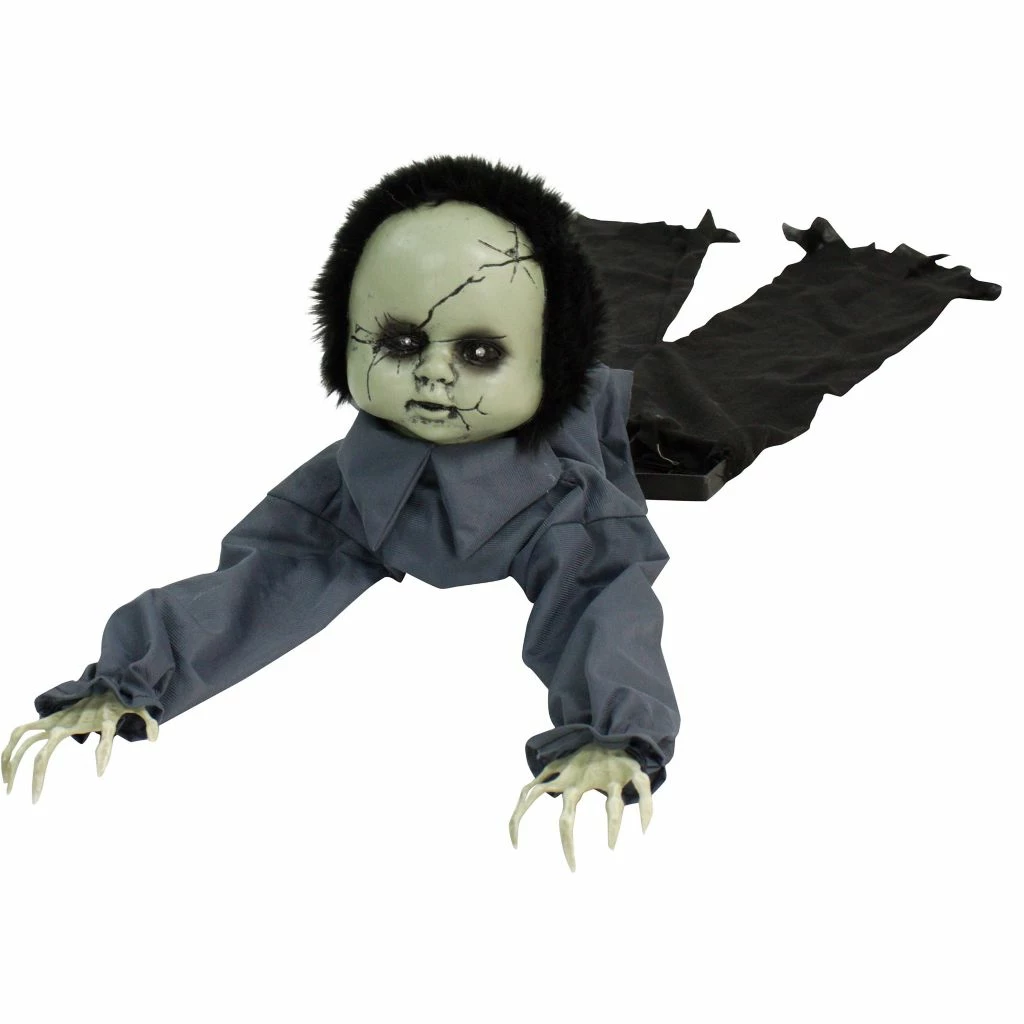 Haunted Hill Farm 43 in. Animatronic Doll, Indoor/Outdoor Halloween Decor, Light-Up Blue Eyes, Battery-Operated 1 Haunted Hill Farm 43 in. Animatronic Doll, Indoor/Outdoor Halloween Decor, Light-Up Blue Eyes, Battery-Operated