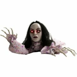 Haunted Hill Farm 63 in. Animatronic Crawler, Indoor/Outdoor Halloween Decor, Flashing Red Eyes, Crawling