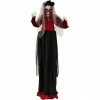Haunted Hill Farm 5 ft. Animatronic Voodoo Lady, Indoor/Outdoor Halloween Decoration, Blue LED Eyes, Poseable, HHBRIDE-4FLS