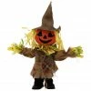 Haunted Hill Farm 1.25 ft. Musical Walking Pumpkin Scarecrow, Indoor/Outdoor Halloween Decoration, Davy, HHMNPUMP-1FSA
