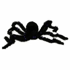 Haunted Hill Farm 5.92 ft. Light-Up Spider, Indoor/Outdoor Halloween Decoration, Poseable, Darth, HHPSD-7FS