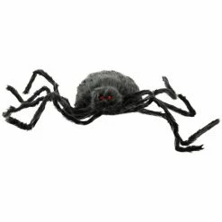Haunted Hill Farm 4.3 ft. Grey Spider, Indoor/Outdoor Halloween Decoration, Poseable, Manon, HHSPD-11H