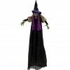 Haunted Hill Farm 5.75 ft. Hanging Witch, Indoor/Outdoor Halloween Decoration, Multi-Color LED Eyes, Marge, HHWITCH-30HLS
