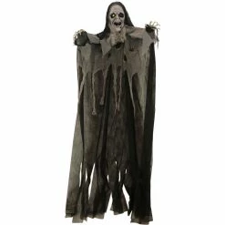 Haunted Hill Farm 6 ft. Hanging Witch, Indoor/Outdoor Halloween Decoration, Multi-Color LED Eyes, Wicked Weaver