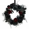 Haunted Hill Farm 1.4 ft. Wreath with Skull and Hands, Indoor/Outdoor Halloween Decoration